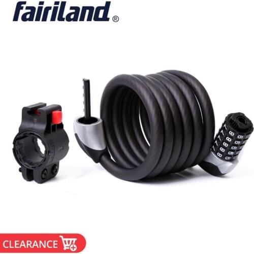 Cable Bicycle Lock 6-Feet Self Coiling integrated 5-digit Resettable Combination Ring Locks Anti-Theft Cycling Bicycle Lock