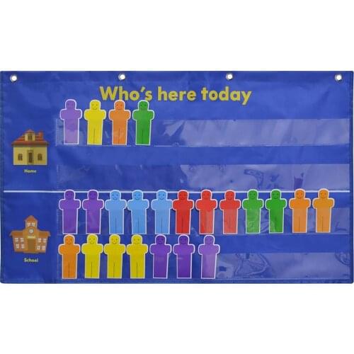 Kids Circle Time Center Pocket Chart Set Child Educational Learning Color Cards Counting Wording Rhyme Pictures Pocket Chart