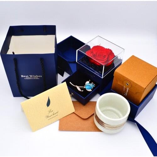 Mothers Day Buy 1 Get 2 free European Warehouse COR CORDIUM Long Life Eternal Rose Flower Jewelry Ring Box The Gift For Girls