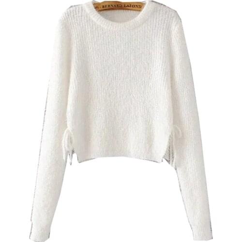 2017 Short Knit womens Sweater And Pullovers Round Neck Solid Color Hot Selling Fashion Style Fall And Winter Sweaters MMY69189