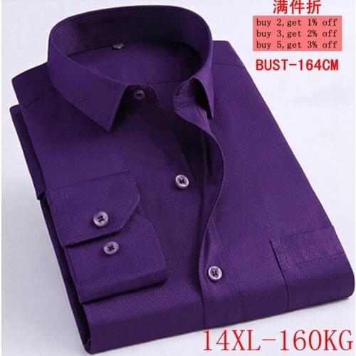 11XL 12XL 13XL 14XL Mens Long Sleeve Twill Lapel Shirt Business Office Casual Blue White Black 7 Color 7XL 8XL 9XL