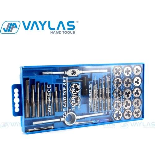Tap and Die Set Metric Tap Drill Bits Wrench 40pcs M3-M12 Adjustable Threading Tools For Metalworking with Storage Case