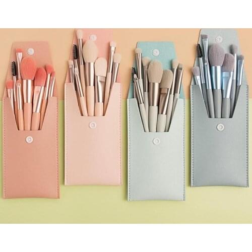 8pcs Mini Travel Portable Soft Makeup Brushes Set Eye Shadow Foundation Powder Eyelash Lip Concealer Blush Make Up Brush Set