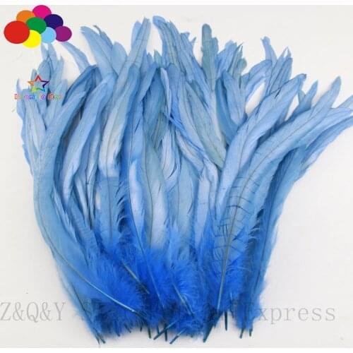Natural 25-30CM (10-12 inches) cock tail discoloration dyed sky blue 20-200PCSDIY craft jewelry clothing decoration feather
