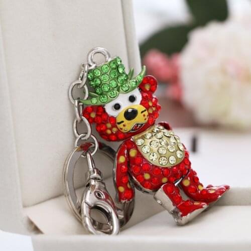 2018 NoEnName_Null New cute hooded strawberry bear wallet keychain free shipping 2