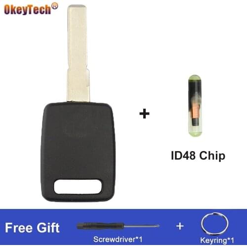 Okeytech For Audi A3 A4 A4L A6 A6L B6 B7 B8 Q3 C5 C6 Q7 Transponder Remote Auto Car Key Shell Fob Case With ID48 Blank Chip HU66