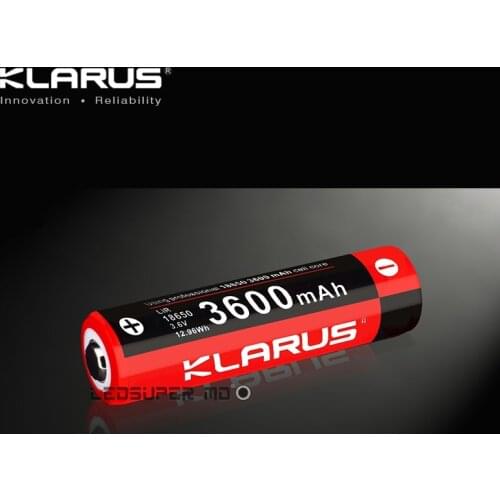 Original KLARUS 3600mAh Li-ion Cell Rechargeable 18650 Battery for Portable Lighting