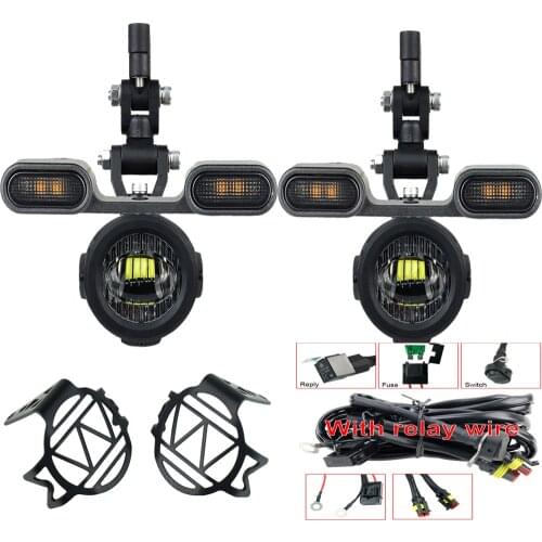 Pair Motorcycle LED Fog Light Protector Guards Foglight Lamp With turn signal Lamp For BMW R1200GS F800GS Adventure R1250GS