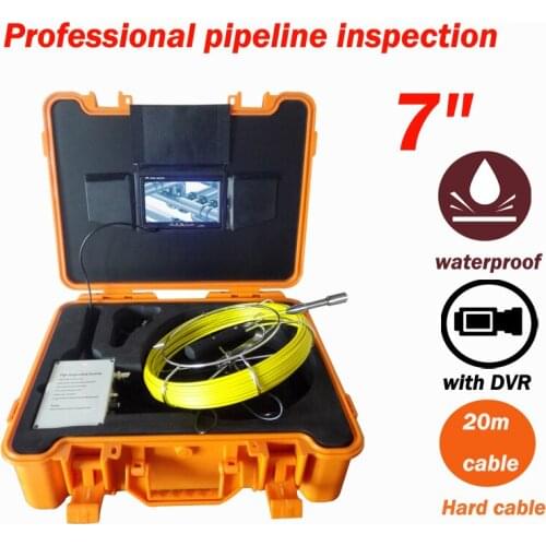 23MM Lens 20M High Elasticity Cable Professional Pipe Inspection Camera 7" LCD DVR Duct Sewer Drain Industrial Endoscope System