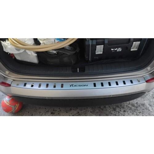 For Hyundai Tucson 2015 2016 2017 2018 stainless steel Rear Bumper Protector Sill Trunk Tread Plate Trim Car styling