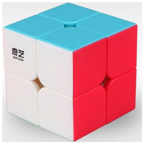 QIYI 2x2 S Multicolor Magic Cubes Professional 2x2x2 5.1CM Sticker Speed Twist Puzzle Toys for Children Gift Frosted Cube
