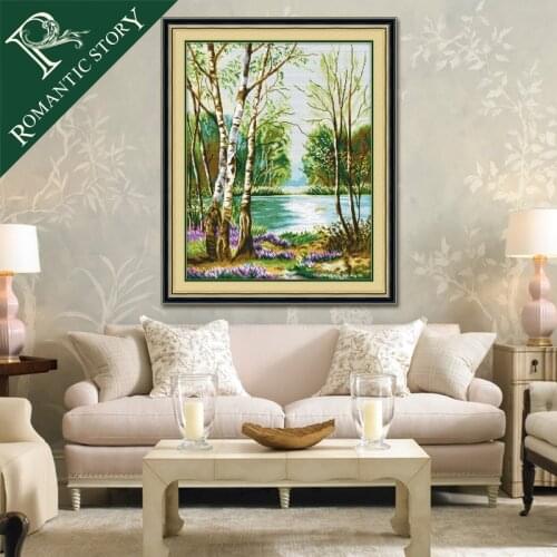 Romantic Story Original Forest Pattern Embroidery Cross Stitch Needlework Art DIY Counted Cross-Stitching Sets Home Decoration