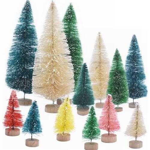 Mini Christmas Tree Multicolor Snow Pine Tree Ornament for Christmas New Year Party Home Decoration Kids Favors Xmas Supplies 8z