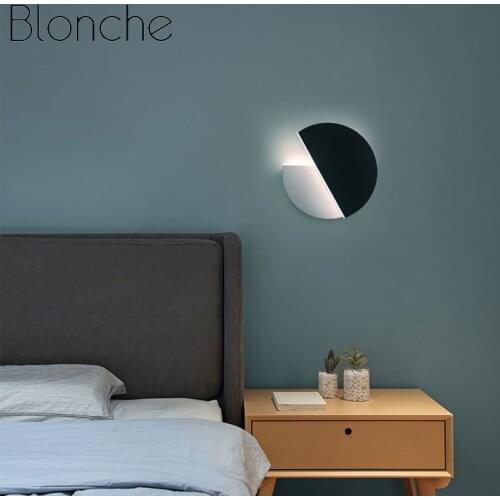 LED Wall Lamp 360 Degree Rotation Adjustable Bedside Lights White Black Creative Wall Lamp Modern Bedroom Loft Aisle Lamp