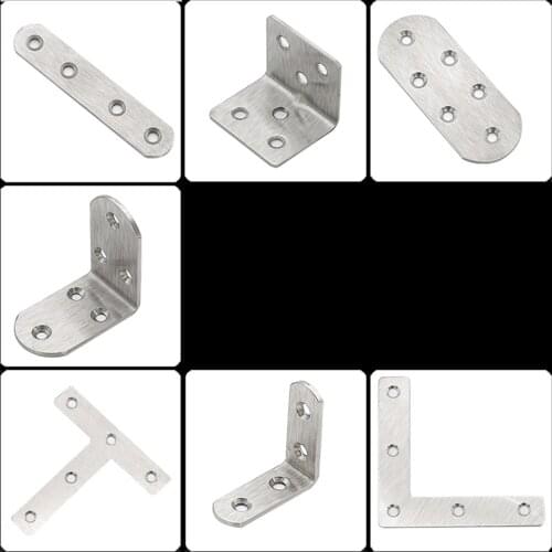 Corner Brackets 90 Angle Joint Fastener Shelf Support for Furniture Cabinet Screens Wall with Screws 304 Stainless Steel