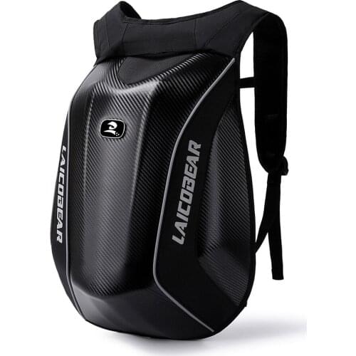 Expandable Motorcycle Helmet Backpack Waterproof Moto Bag Motorcycle Backpack Carbon Fiber Top Case Motorcycle Rider Bags Black