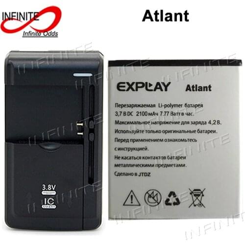 Explay Atlant Battery High Quality 2100mAh Accumulator+ Universal Charger
