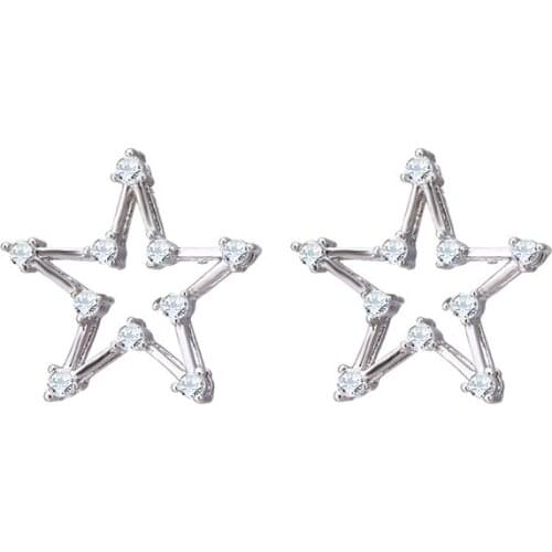 Bettyue New Decoration Fashion Statement Frame Of Star With Cubic Zircon Shiny Earring Two Color Charming Gift For Women