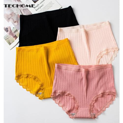 3PCS/Set Women Panties High Waist Sexy Underwear Ladies Briefs Cotton Striped Comfort Panties Ladies Lingerie Female Underpants