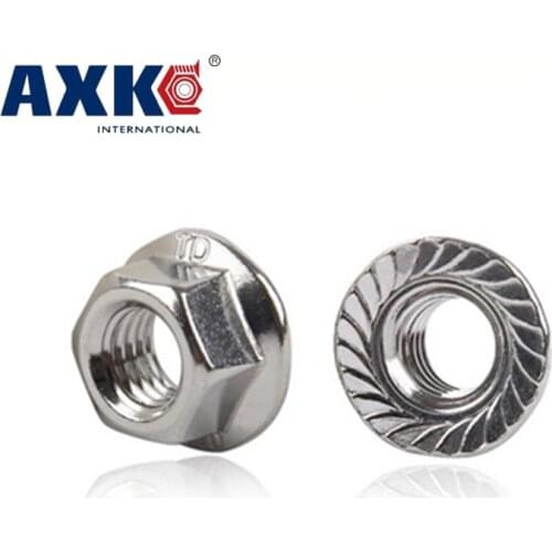 12pcs 1/4 Inch 1/4" 1/4-20 304 Stainless Steel UNC America Coarse Form Lock Metal Heavy Prevailling Torque Flange Hexagon Nut