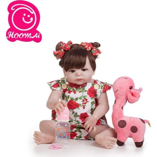 18"48CM Soft Silicone Realistic Toys for Children Baby Bebe Hair Toy Doll Toddle Doll Lovely Baby Full Body Smooth Vinyl Body