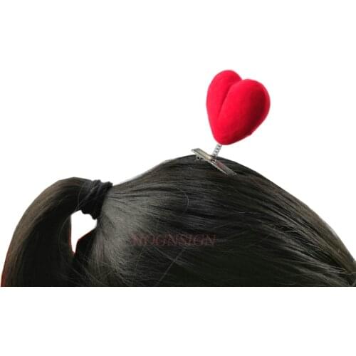 2pcs hair clip Love heart Hair Clip Plants Show Moe Artifact Small Miaofa Clip Head Long Grass Wacky Cartoon Headdress Flower