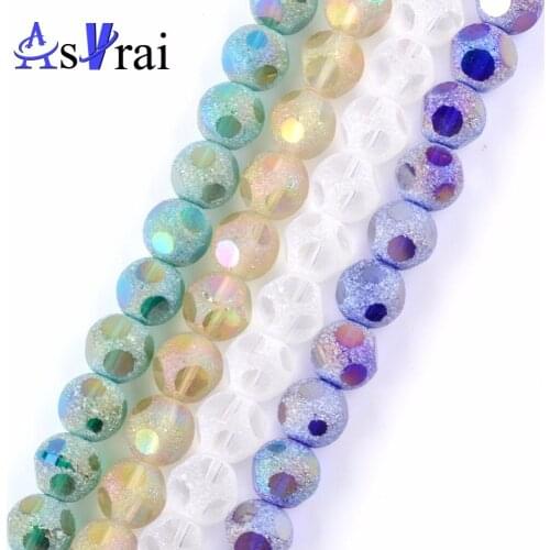 20pcs Faceted Frost Glass Crystal Beads Accessories 8mm Austrian Crystal Loose Beads for Needlework Diy Bracelet Jewelry Making