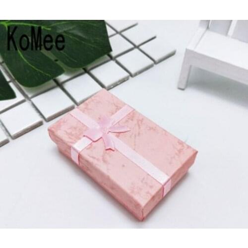 24pcs 5x8x2.5cm Earring Necklace Jewelry Box for Jewelry pink Paper Gift Box Jewellery Packaging Earring Display with Sponge
