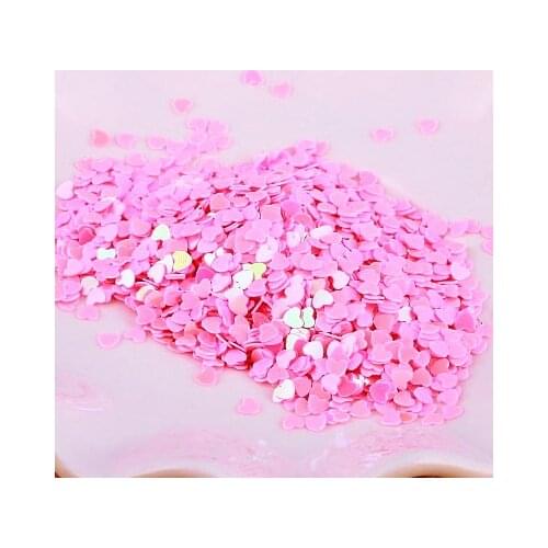30g 3mm Heart Sequins Nail Art Flat Loose Sequins Glitter Paillettes Wedding Craft Kids DIY Accessories Pink AB