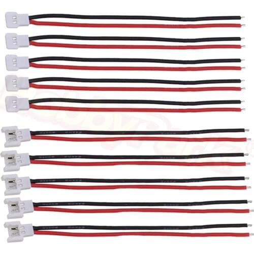 5 Pairs 2.0mm Spade 2 Pins Lead Plugs Connector Cable Male Female for 1S Lipo Battery Charging Drone Syma X5C X5SW SNAPTAIN S5C