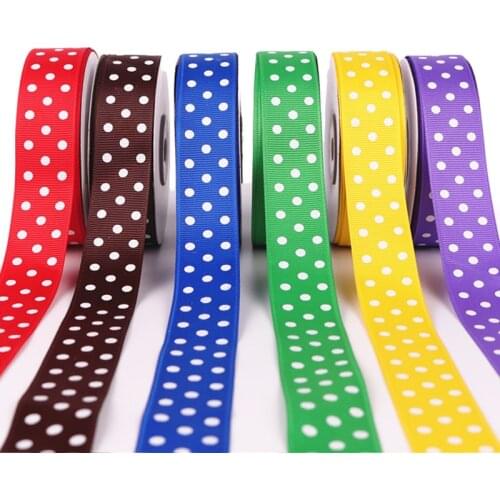 5 yard 9mm 16mm 22mm 38mm Ribbon Wedding Decoration Printing Dots Grosgrain Ribbon Gift Wrapping Hair Bows DIY Christmas Ribbon