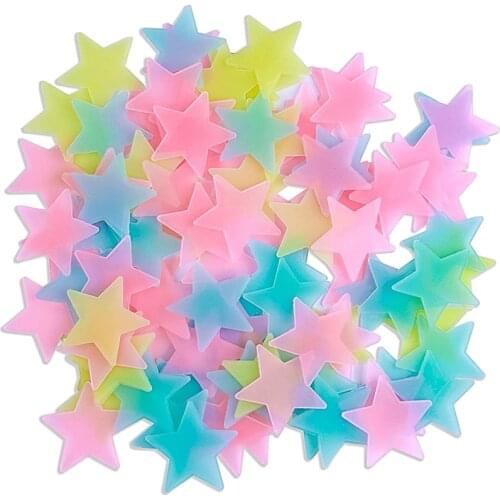 50Pc Glow in The Dark 3D Stars Wall Stickers Luminous Fluorescent Plastic Wall Stickers Murals Decals for Art Bedroom Room Decor