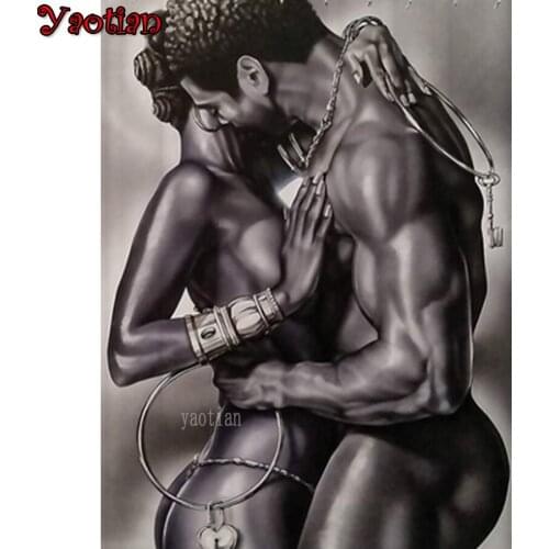 5D Diamond Painting Sexy african lovers Picture Full Round Square Drill Diy Cross Stitch Kits DIY Diamond Embroidery Set Decor