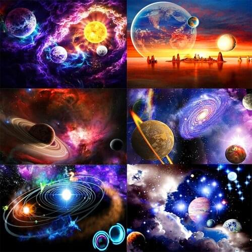 DIY Diamond Painting " Starry sky saturn Planet " Full Diamond Embroidery Cross Stitch Rhinestone Mosaic Painting