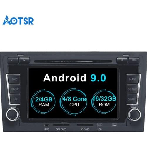 Aotsr Android 9.0 GPS navigation Car DVD Player For Audi A4 S4 RS4 2003-2012 Multimedia 2 din radio recorder 4GB+32GB 2GB+16GB