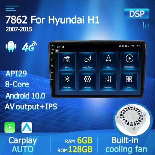 Android 10 Car Radio 2 Din Audio For Hyundai H1 TQ 2007-2015 Multimedia Video Player Navigation GPS Dvd Autoradio Carplay 4G LTE