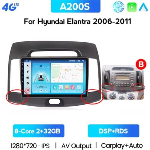 9" 4G Inter +WiFi DSP 2din Android 10.0 Car Radio Multimedia Video Player Navigation GPS For Hyundai Elantra 2006-2011 Head Unit