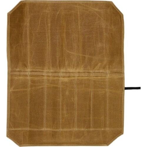 Knife Roll Case, Waxed Canvas Cutlery Knives Holders Protectors, Home Kitchen Cooking Tools and Utensils Wrap Bag