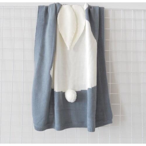 Baby Blanket Cute Rabbit Animals Pattern Sleep Bag Soft Warm Wool Swaddle Kids Bath Towel Play Mat 73x108cm