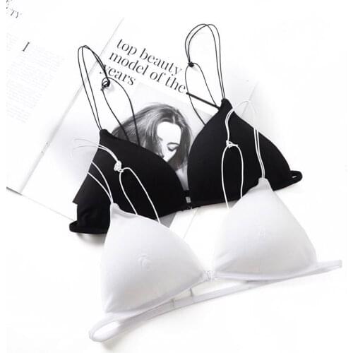 French Simple Sexy Seamless Bra Women Fashion Solid Push Up Bras Soft Bra Triangle Cup Female Lingerie Thin String S1293