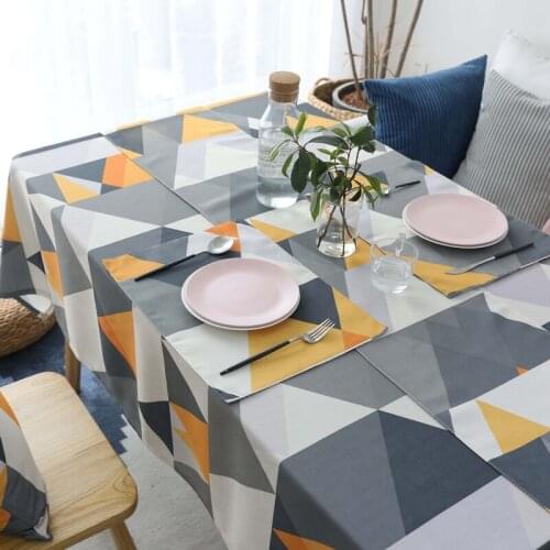 Cotton Table Cloth Country Style Plaid Print Multifunctional Rectangle Table Cover Tablecloth Home Kitchen Decoration