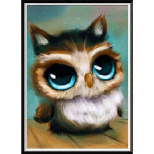 5D diamond painting full diamond cute owl round diamond mosaic pattern home decoration DIY handmade