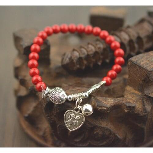 Red Rope Tibetan silver Bracelet Wen Women Handmade Beaded Bracelets Bangles Anklet Wholesales