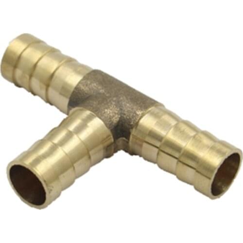Brass Splicer Pipe Fitting T Shape 3 Way Hose Barb 6 8 10 12 16mm Copper Barbed Connector Joint Air Water Oil Coupler Adapter