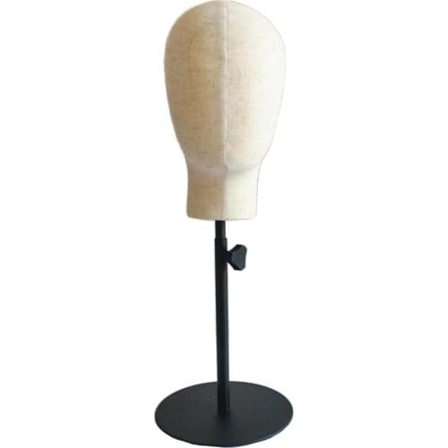 Adjustable Canvas Wigs Mannequin Toupee Display Stand Manikin With Base