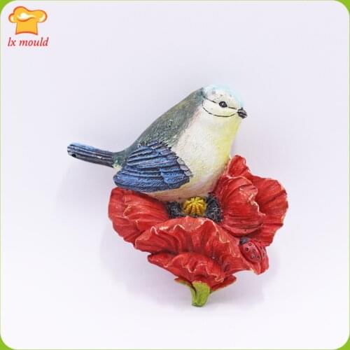 2021 NEW BIRD Floral SILICONE MOULD RESIN FONDANT POLYMER CLAY PLASTER WAX MOLD