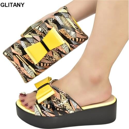 New Shoes and Bag for Party Wedding Womens Platform Heels Patent Leather Wedding Shoes for Women Bride Wedges Shoes for Women