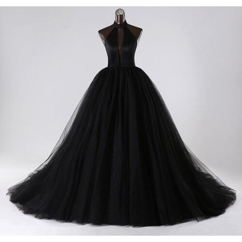 New style backless wedding dress custom made Very sexy white black red vestido de noiva brides dress ball gown