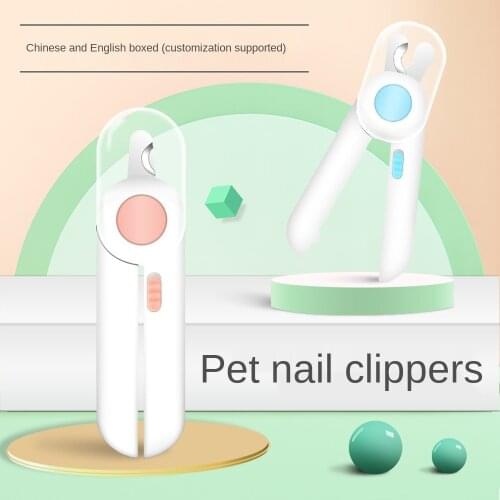 Pet nail clippers scissors professional LED safety nail clippers stainless steel convenient pet dog cat nail clippers supplies