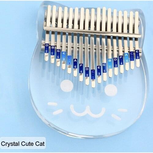 17-Key Finger Piano Portable Musical Instrument Acrylic Thumb Piano Crystal Pink Blue Purple Cute Cat Panda Shape For Beginners